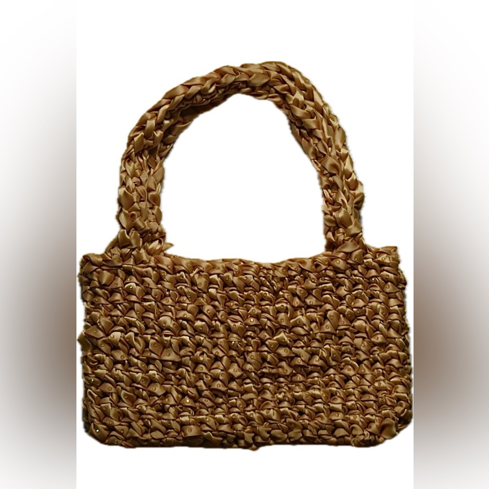 Satin Ribbon Crochet Purse